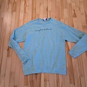 Vintage Breezin Up Medium Turquoise LBI Long Beach Island crewneck Sweatshirt